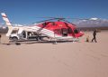 El helicóptero de la Provincia presta sus servicios en la medición de nieve en la Cordillera
